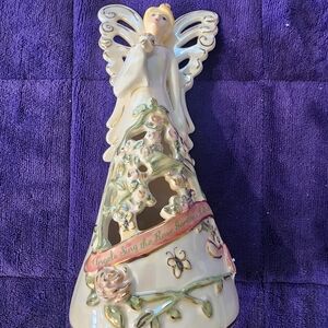 Forever Rose Angel Revolving Musical Figurine Retired Heather Goldminc 154552